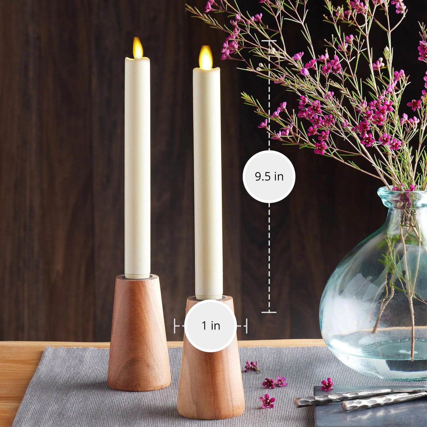 LvoryFlameless Candle Tapers - Set of 2