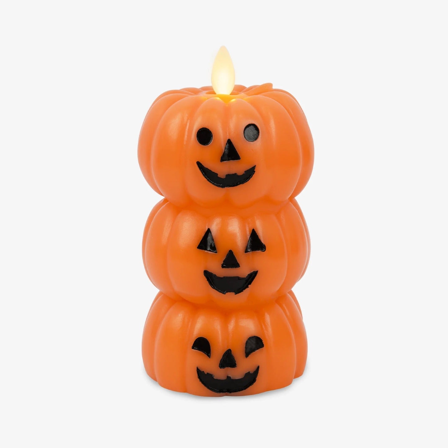 Russet Orange Flameloss Candle Stacked Jack-o-lanterns