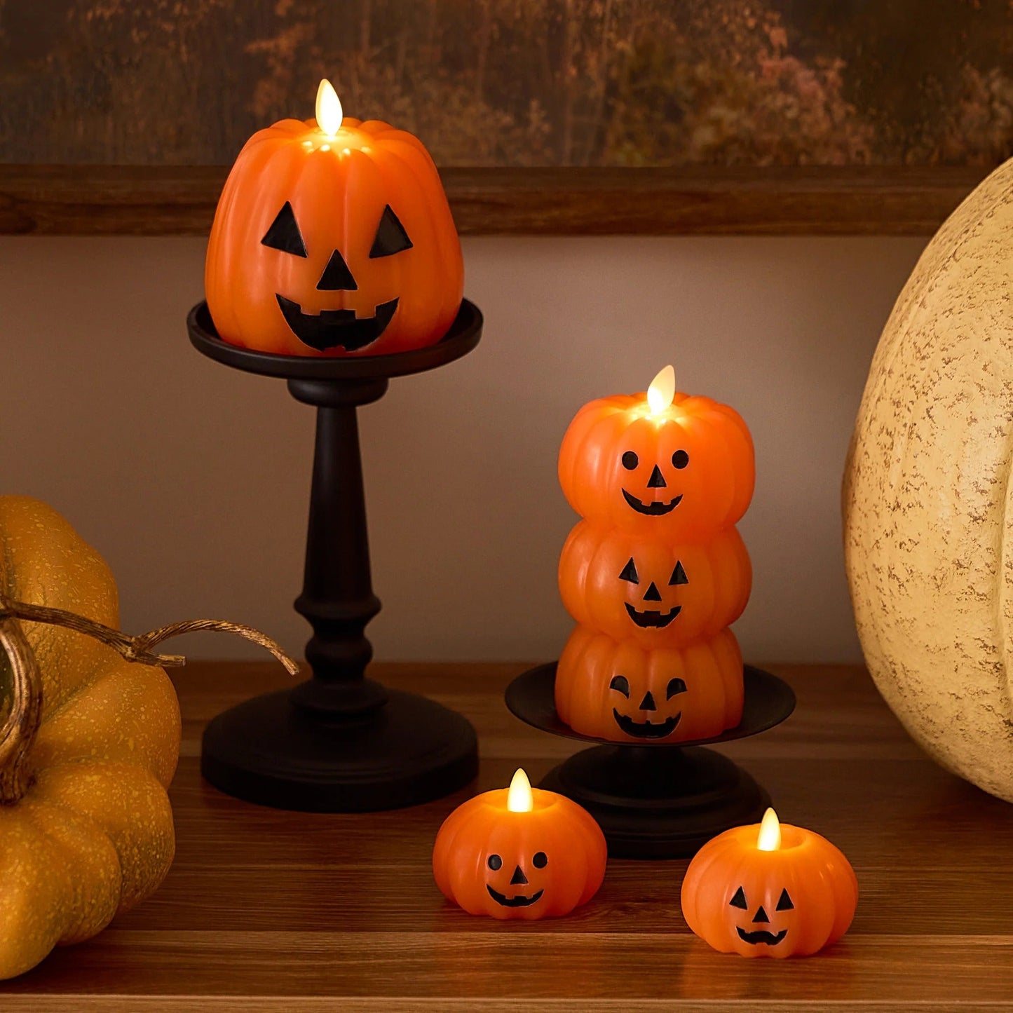 Russet Orange flameless Candle Jack-o-lantern lealights