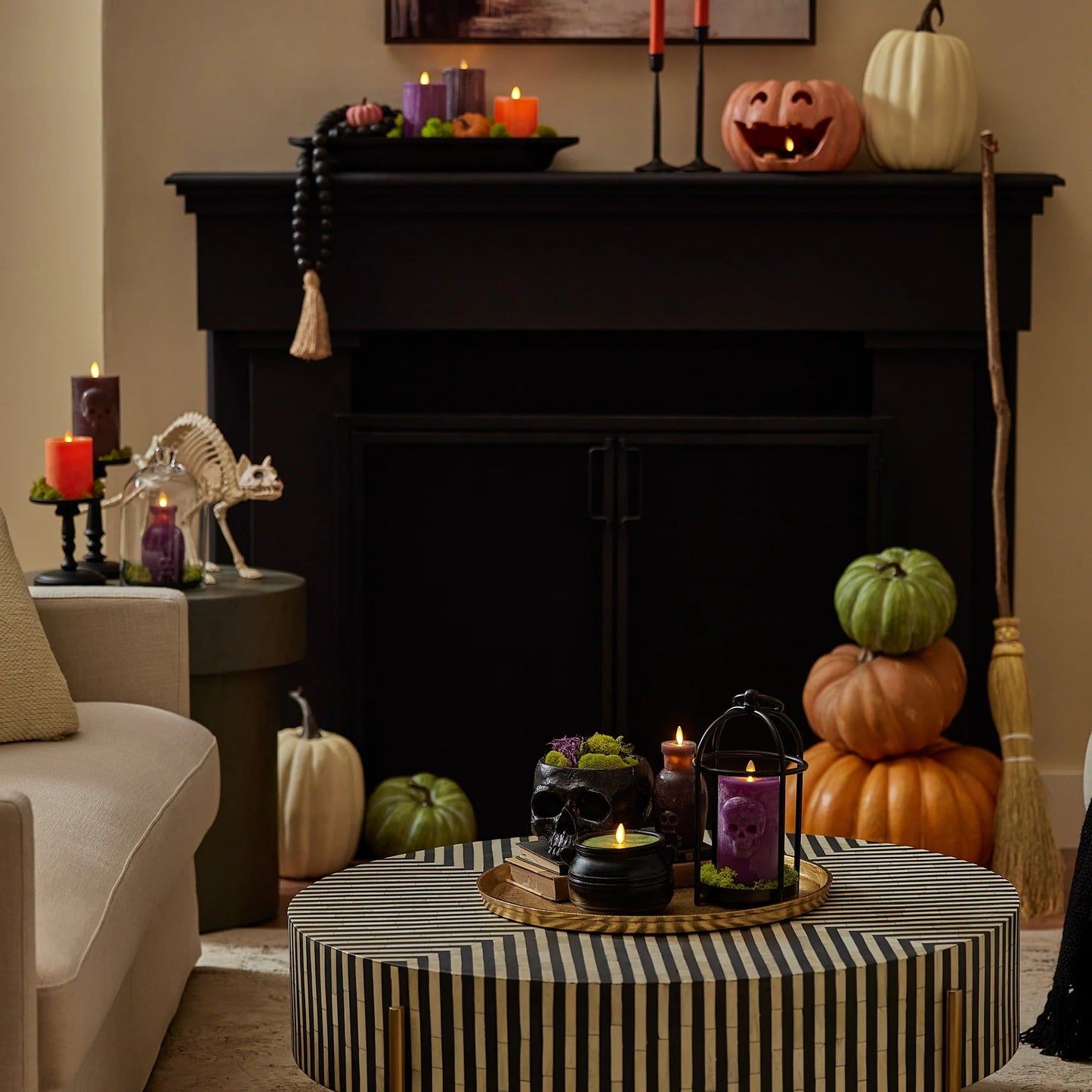Orange Jack-o-lantern Pumpkin Tealignt Holder
