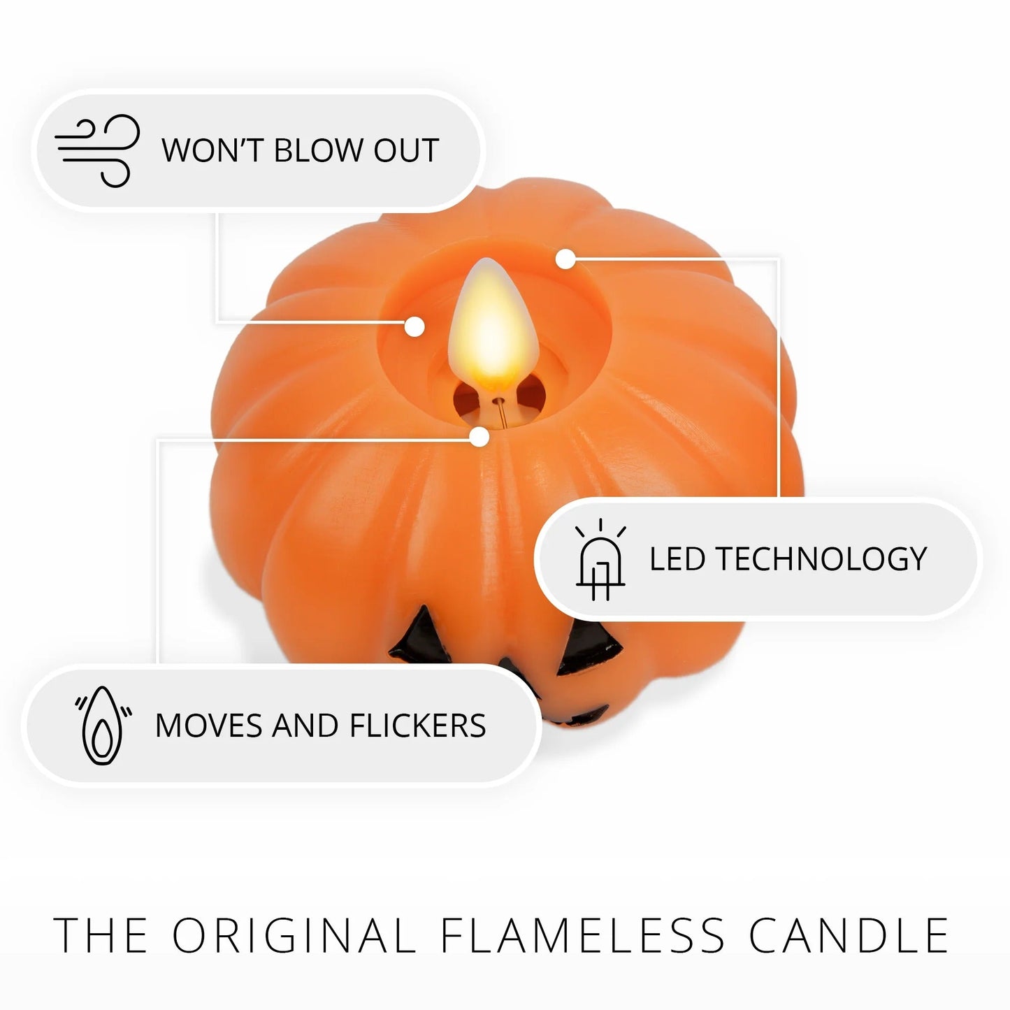 Russet Orange flameless Candle Jack-o-lantern lealights