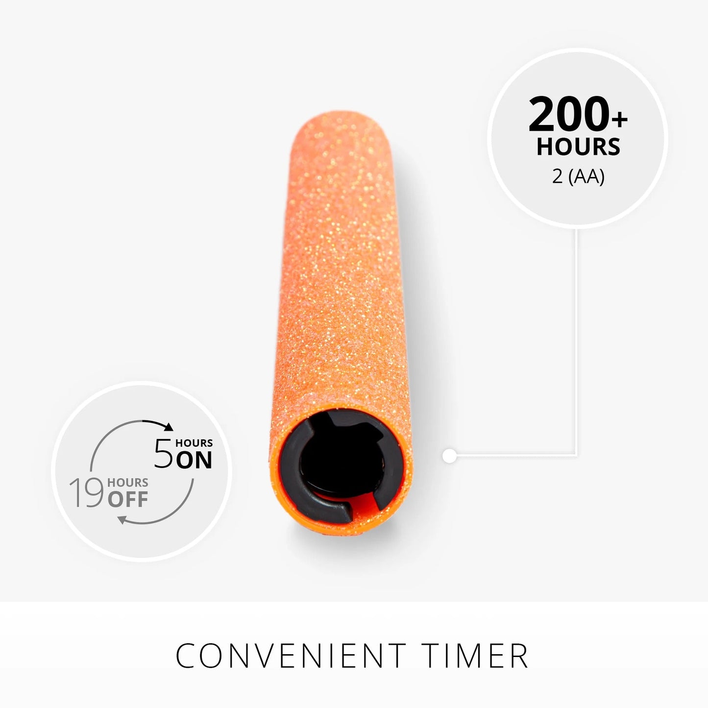Russet Orange Glitter Flameless Candle taper