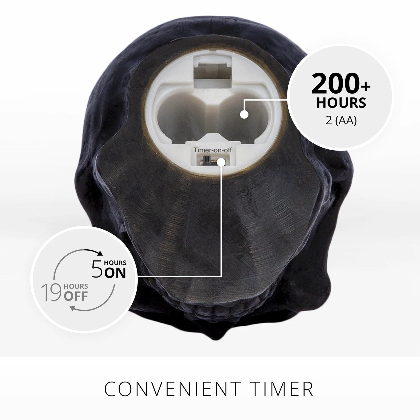 Black Small Flameless Candle Skul