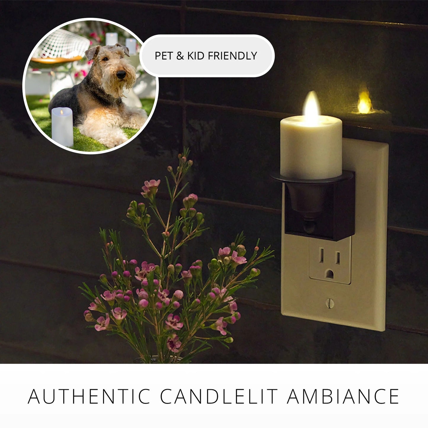 Black Flameless Candle Nightlight