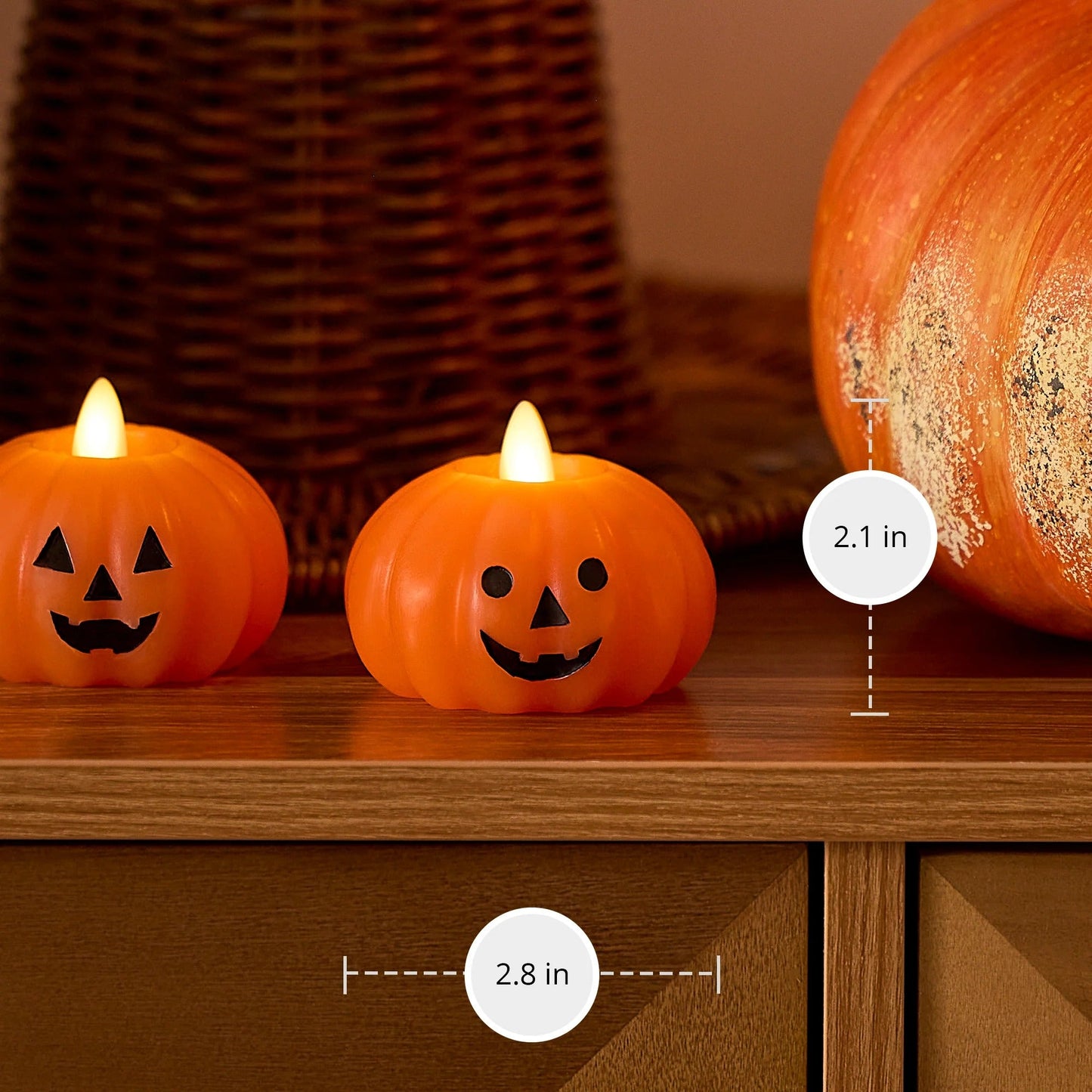 Russet Orange flameless Candle Jack-o-lantern lealights