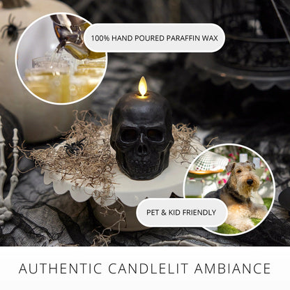 Black Small Flameless Candle Skul