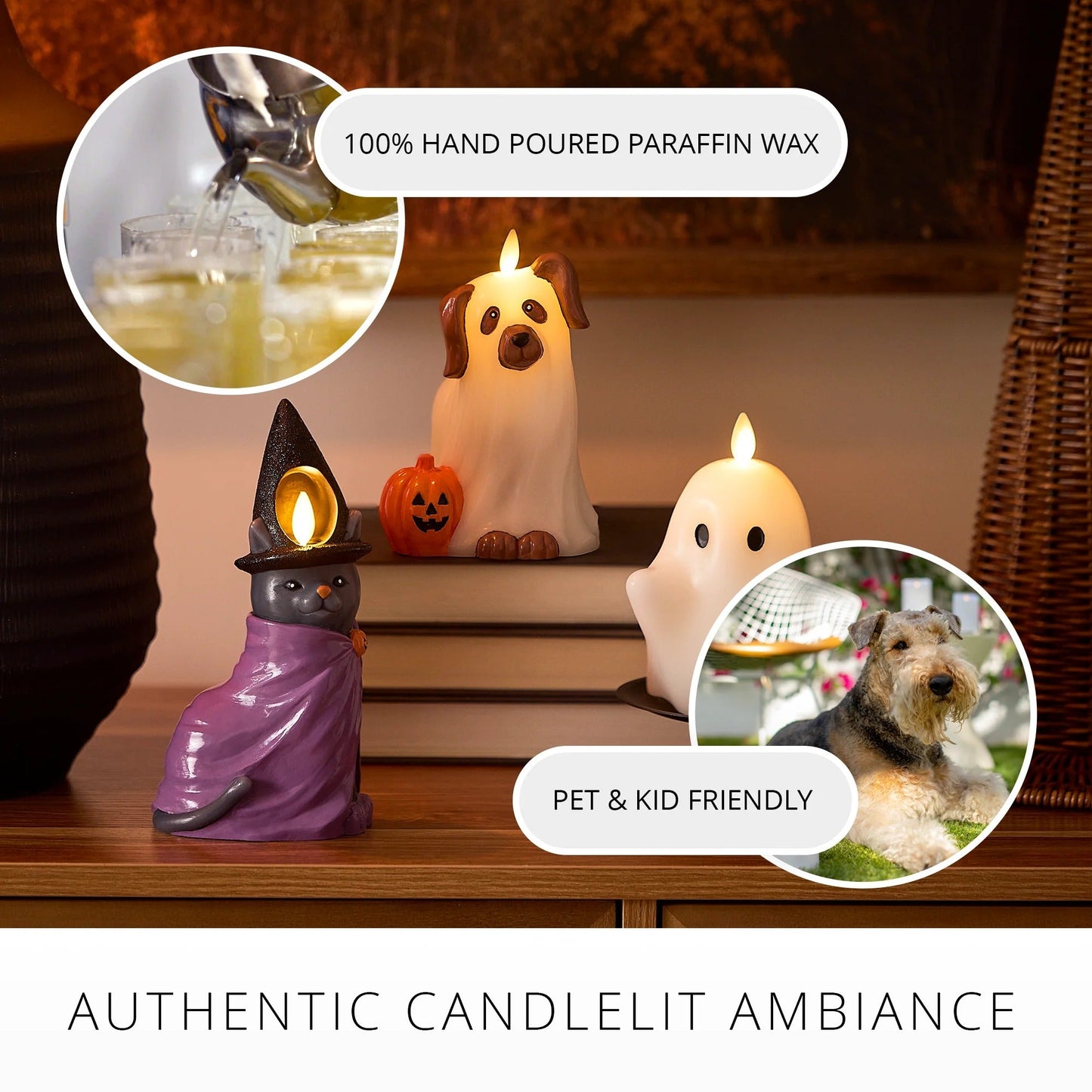 Bright White Flameless Candle Spooky Ghost