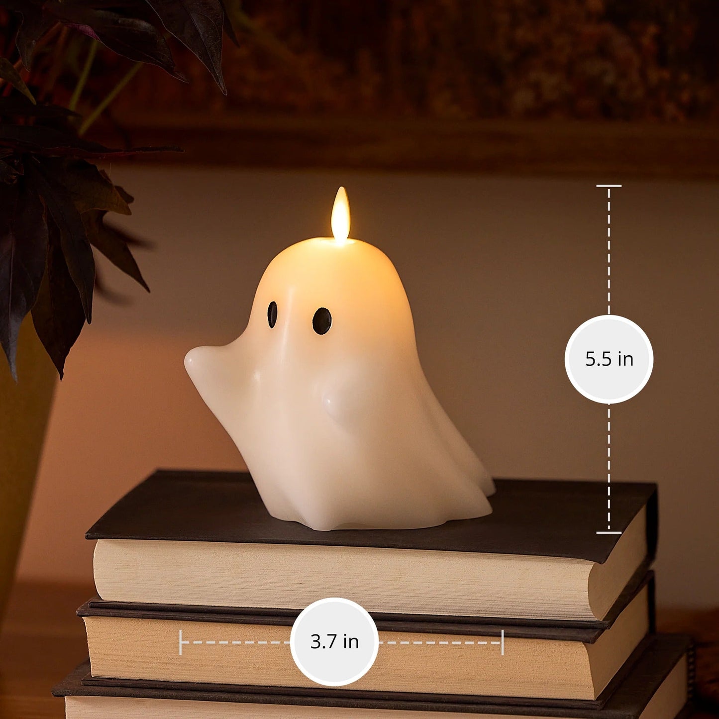 Bright White Flameless Candle Spooky Ghost