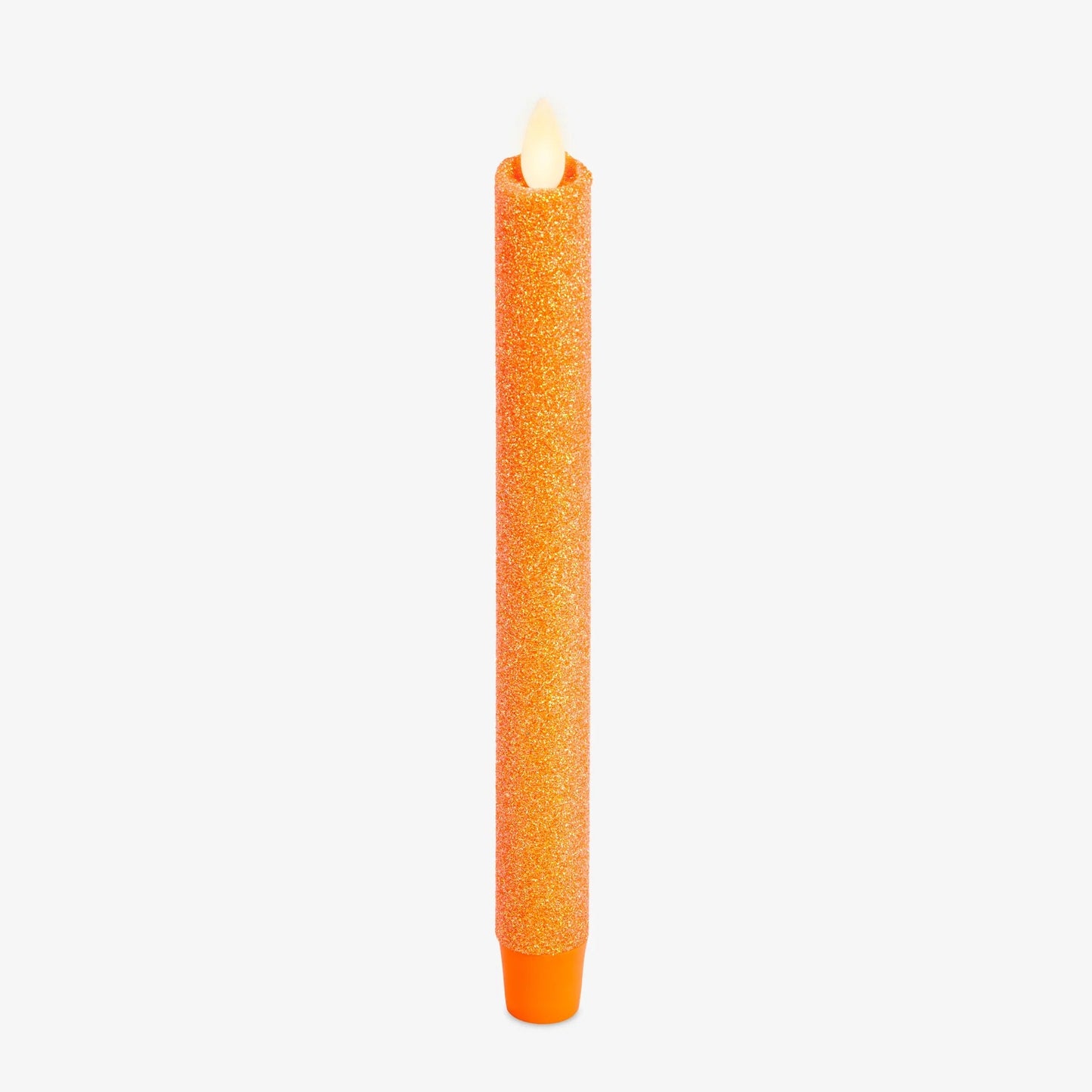 Russet Orange Glitter Flameless Candle  taper