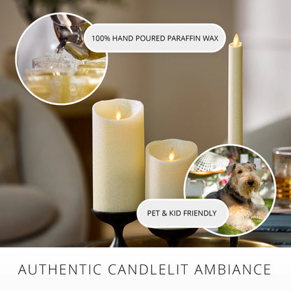 Radiant lvory Glitter Flameless Candle pilars