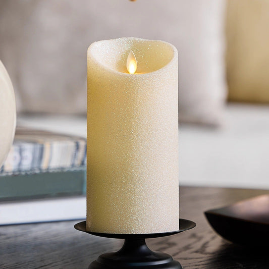Radiant lvory Glitter Flameless Candle pilars