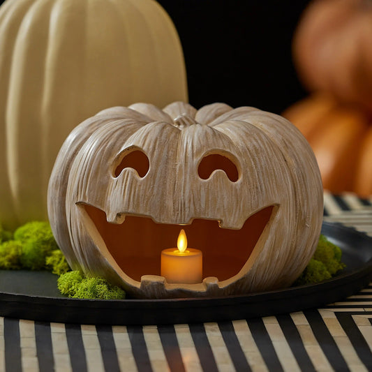 Perfectly Pale Jacx-o-lantern Pumpkin lealignt Holder