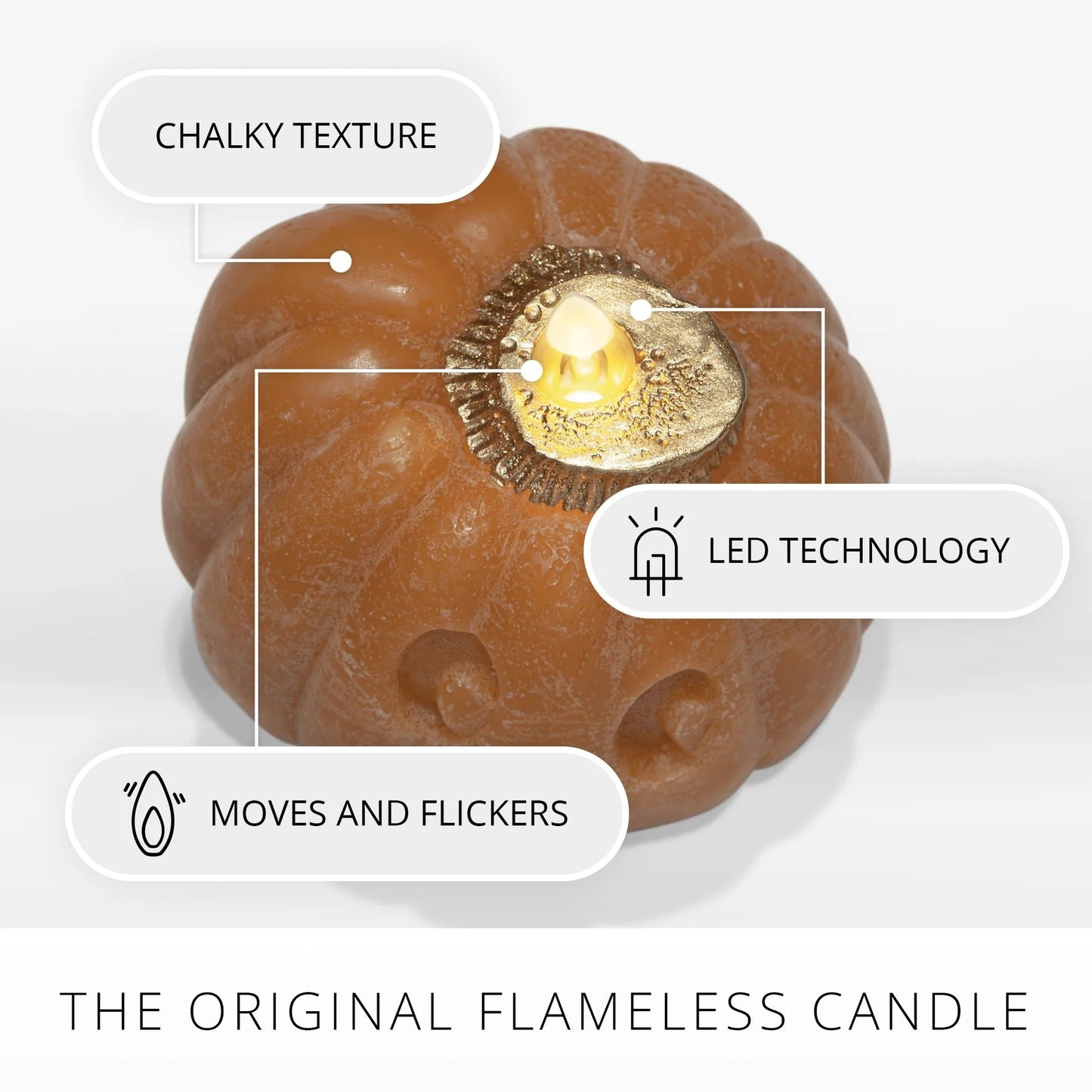 Orange Chaky Flameless Candle Cute Jack-o-lantern Pumpkin