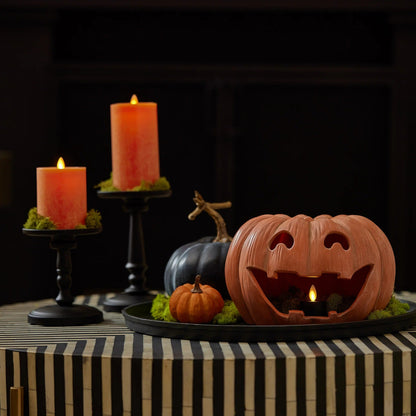 Orange Jack-o-lantern Pumpkin Tealignt Holder