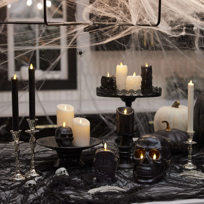 Black Large Flameless Candle Skul