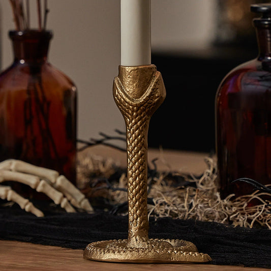 Brass Wrought lron Snake Taper Holder