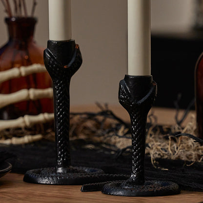 Black Wrought lron Snake Taper Holder