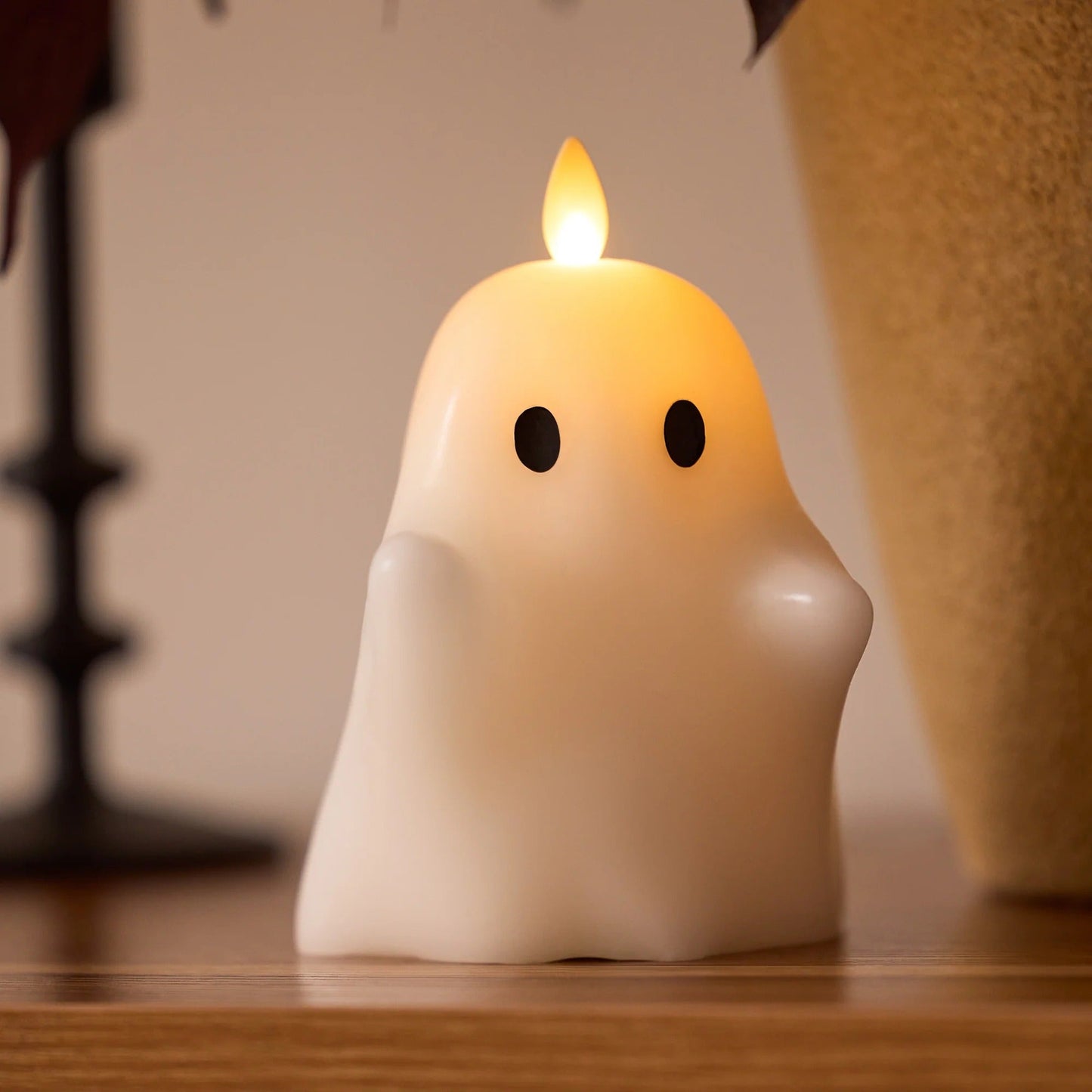 Bright White Flameless Candle Spooky Ghost
