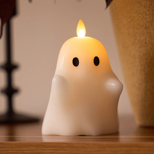 Bright White Flameless Candle Spooky Ghost
