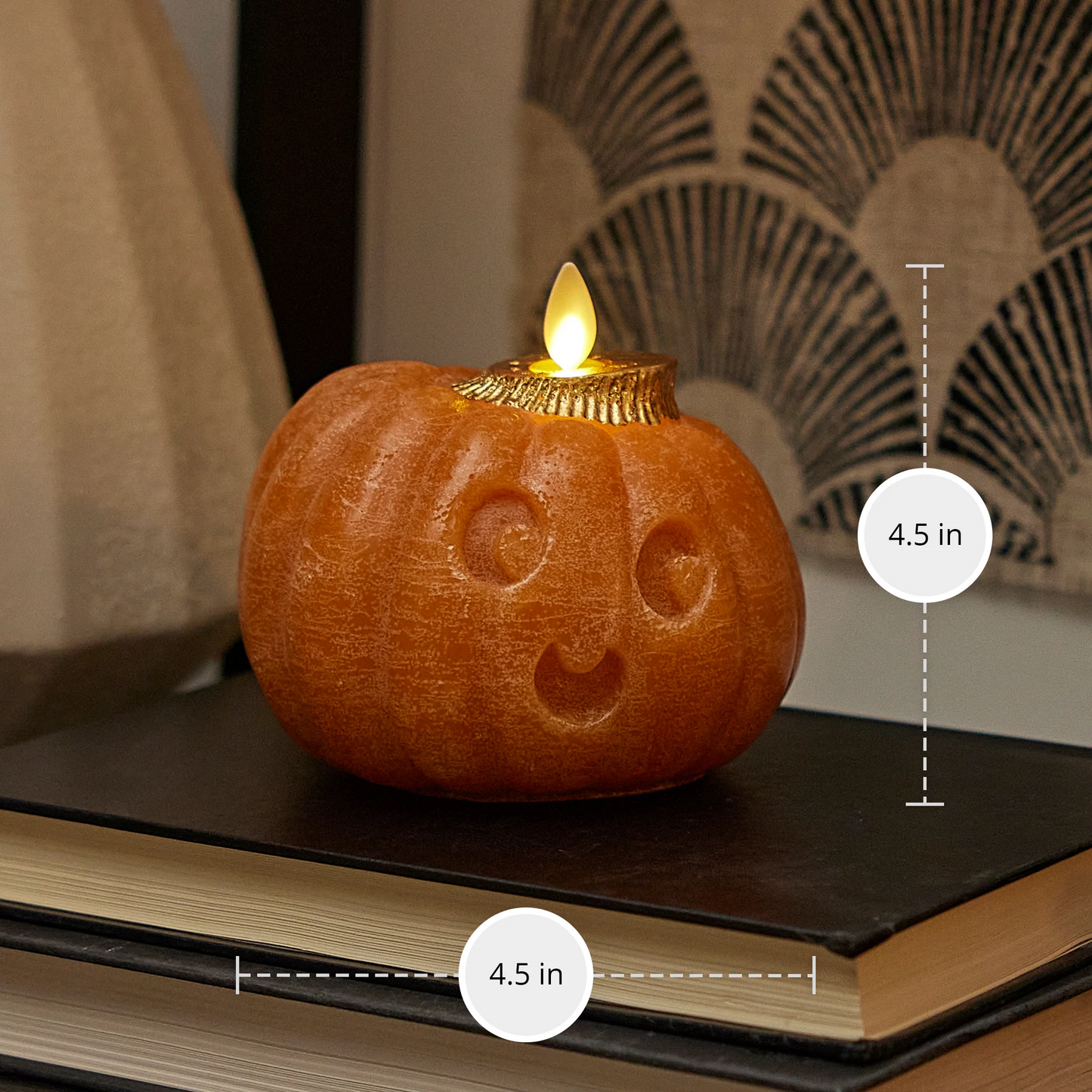 Orange Chaky Flameless Candle Cute Jack-o-lantern Pumpkin