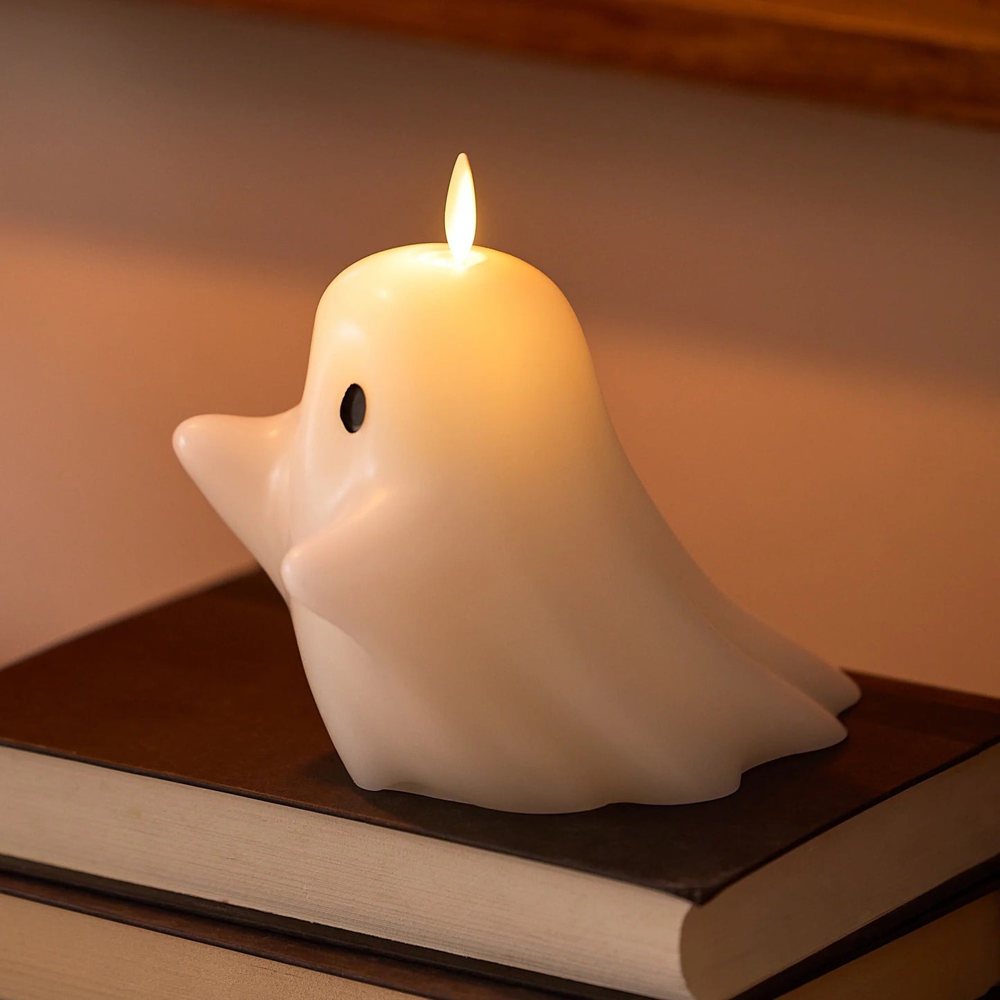 Bright White Flameless Candle Spooky Ghost