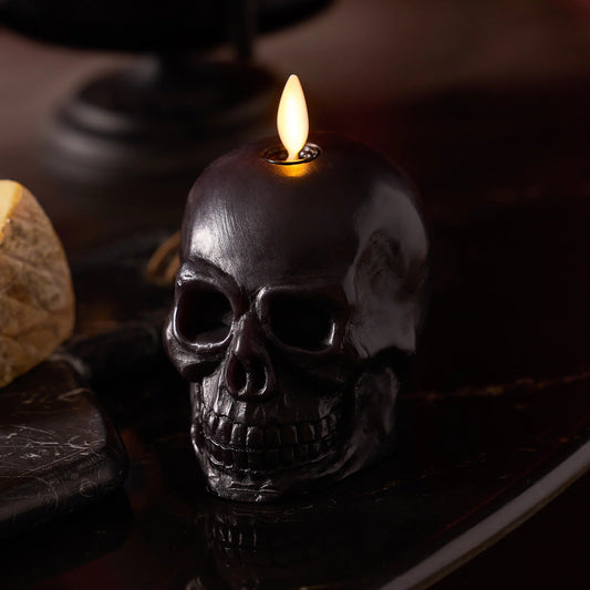 Black Small Flameless Candle Skul