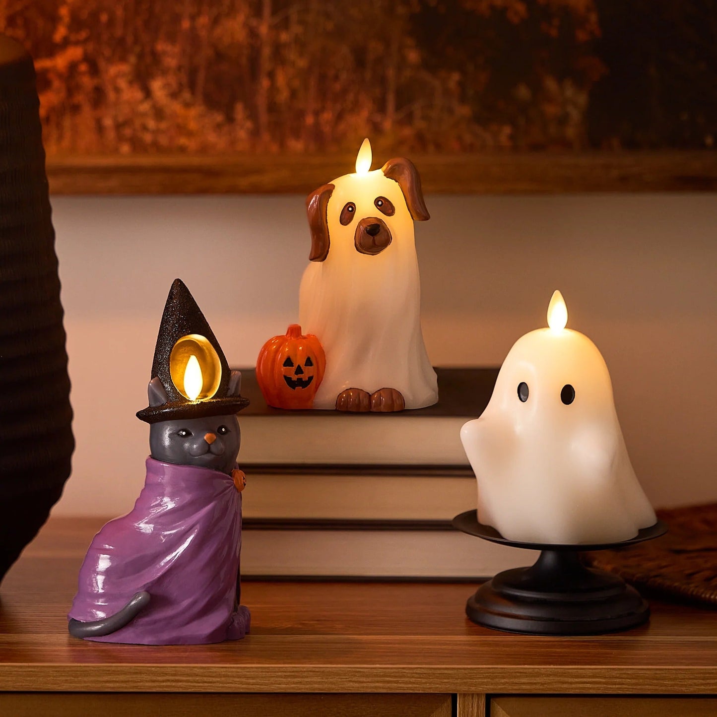 Bright White Flameless Candle Spooky Ghost