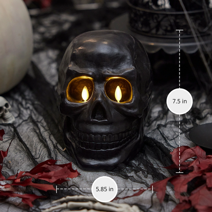 Black Large Flameless Candle Skul