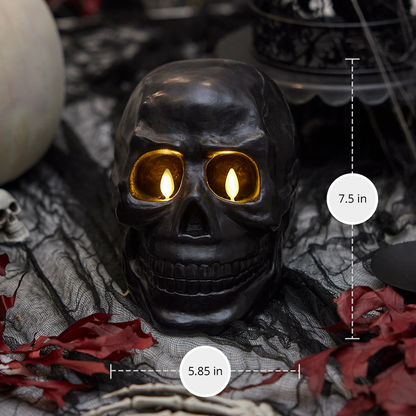 Black Large Flameless Candle Skul