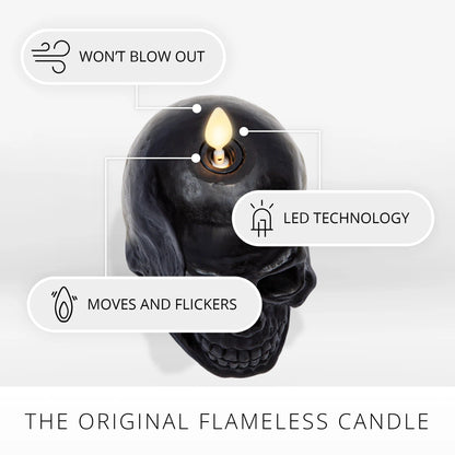 Black Small Flameless Candle Skul