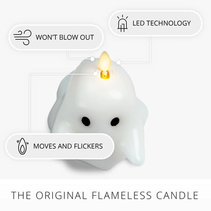 Bright White Flameless Candle Spooky Ghost