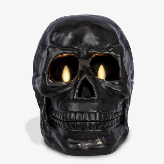 Black Large Flameless Candle Skul